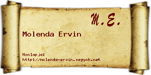 Molenda Ervin névjegykártya