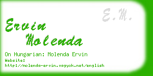 ervin molenda business card